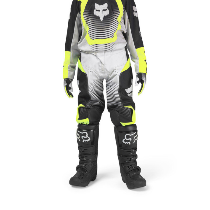 SPODNIE MOTOCYKLOWE JUNIOR FOX 180 COLLECT GREY YELLOW