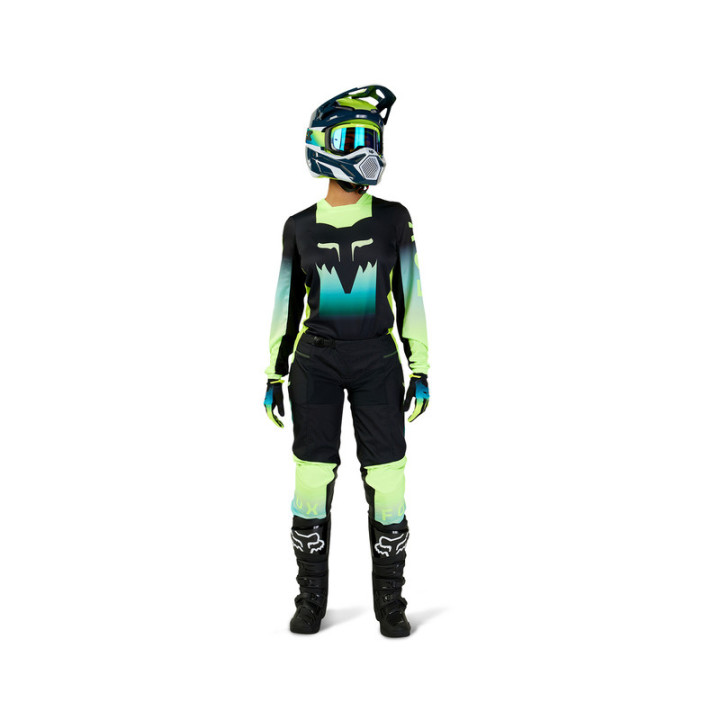 SPODNIE MOTOCYKLOWE DAMSKIE FOX 180 FLORA BLACK YELLOW 4