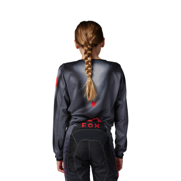 BLUZA MOTOCYKLOWA JUNIOR FOX 180 INTERFERE GREY RED YXL