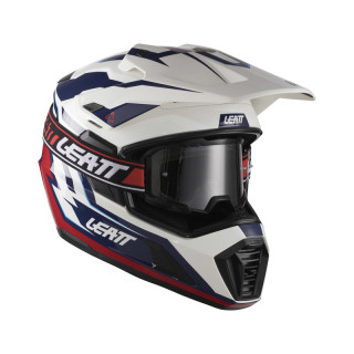 KASK MOTOCYKLOWY Z GOGLAMI LEATT ADV 7.5 ROYAL BLUE RED