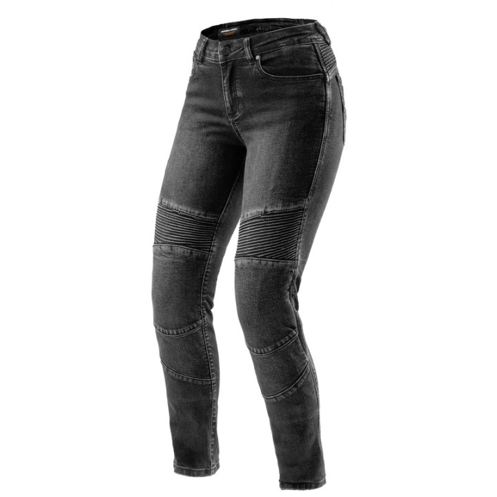 JEANSY MOTOCYKLOWE DAMSKIE REBELHORN AGNESS 2 WASHED BLACK MONOLAYER