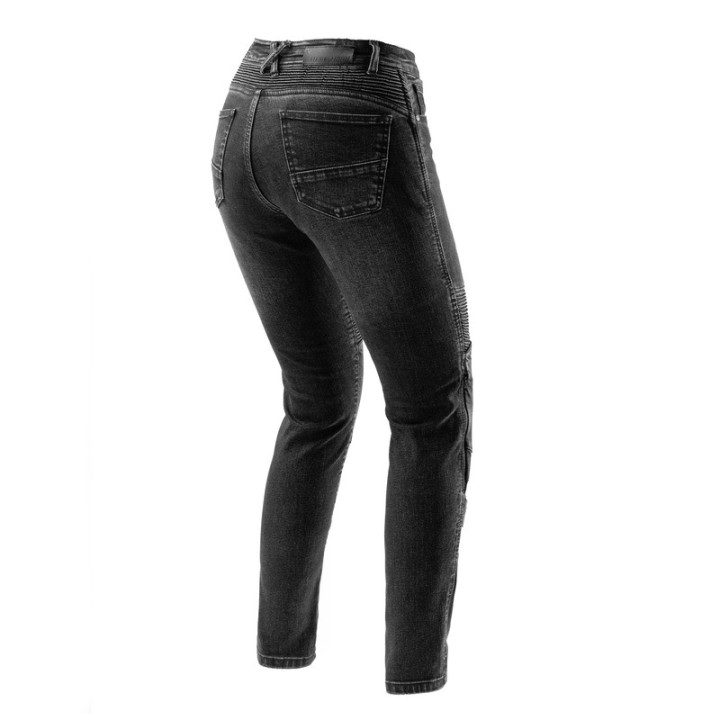 JEANSY MOTOCYKLOWE DAMSKIE REBELHORN AGNESS 2 WASHED BLACK MONOLAYER