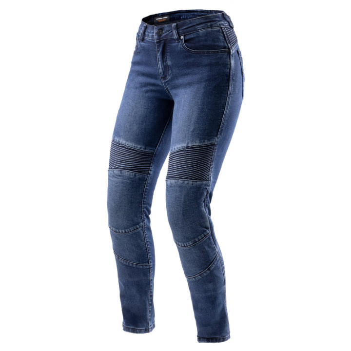 JEANSY MOTOCYKLOWE DAMSKIE REBELHORN AGNESS 2 WASHED BLUE MONOLAYER