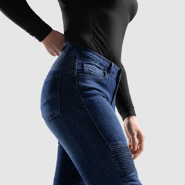 JEANSY MOTOCYKLOWE DAMSKIE REBELHORN AGNESS 2 WASHED BLUE MONOLAYER