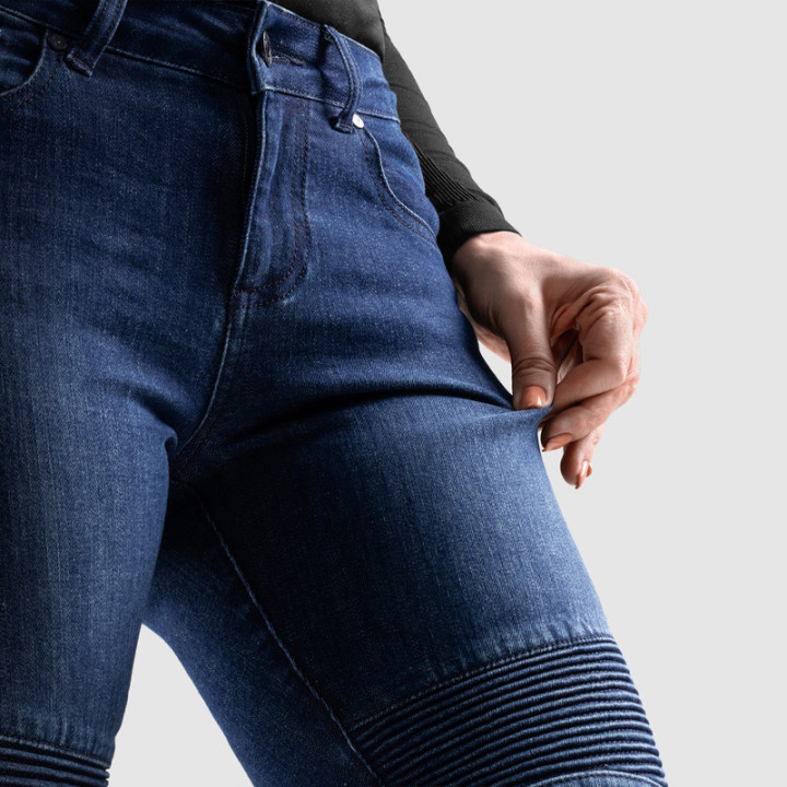 JEANSY MOTOCYKLOWE DAMSKIE REBELHORN AGNESS 2 WASHED BLUE MONOLAYER
