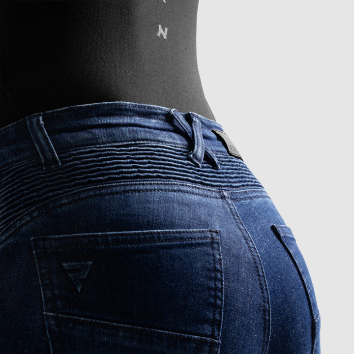 JEANSY MOTOCYKLOWE DAMSKIE REBELHORN AGNESS 2 WASHED BLUE MONOLAYER