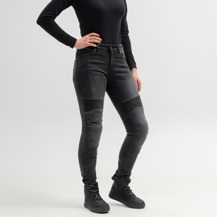 JEANSY MOTOCYKLOWE DAMSKIE BROGER AURA WASHED BLACK