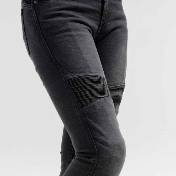 JEANSY MOTOCYKLOWE DAMSKIE BROGER AURA WASHED BLACK