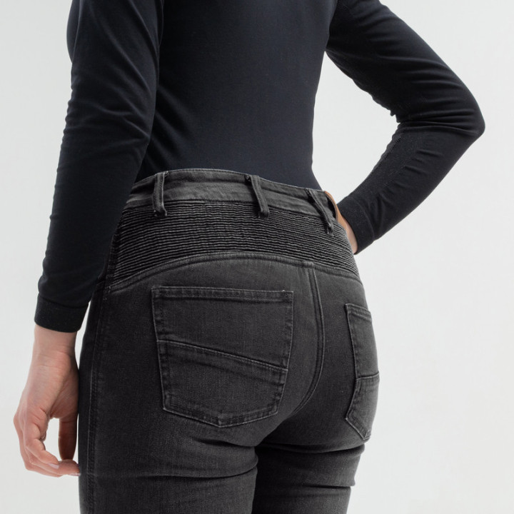 JEANSY MOTOCYKLOWE DAMSKIE BROGER AURA WASHED BLACK