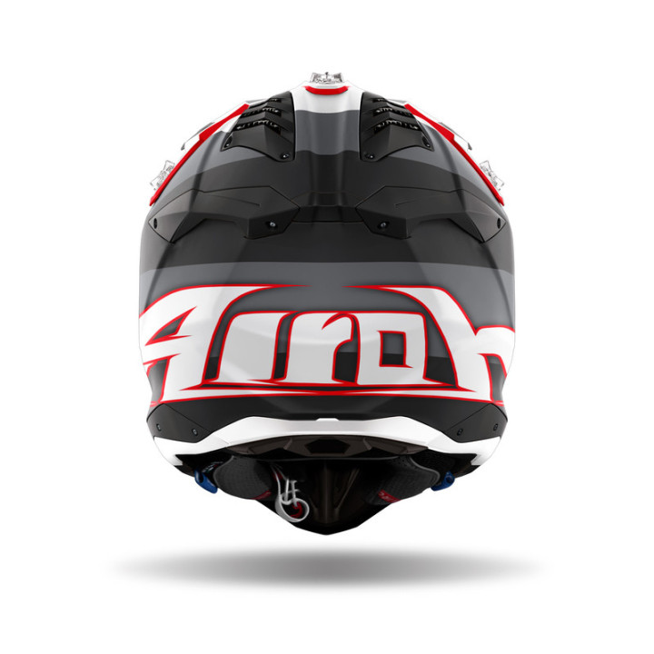 KASK MOTOCYKLOWY AIROH AVIATOR 3 MONARCH GREY RED MATT