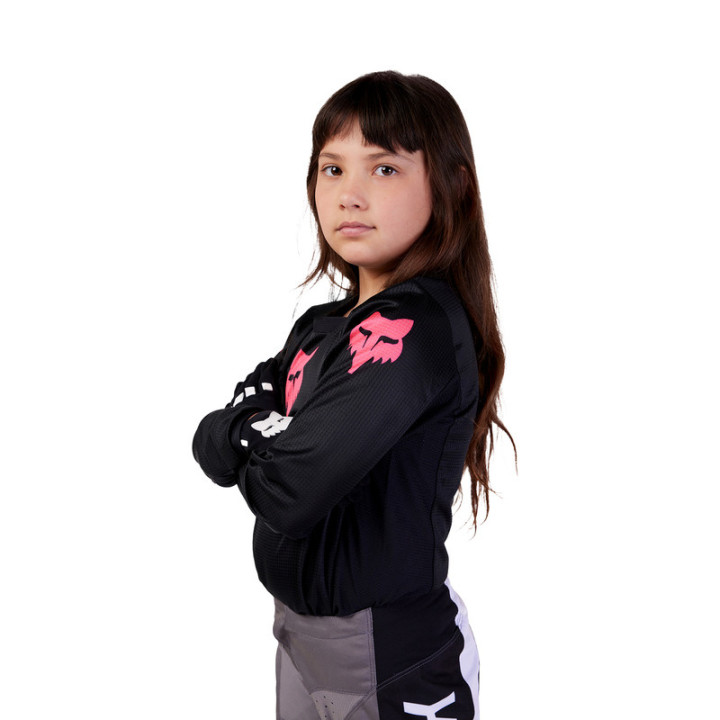 BLUZA MOTOCYKLOWA JUNIOR FOX GIRLS BLACKOUT BLACK BLACK
