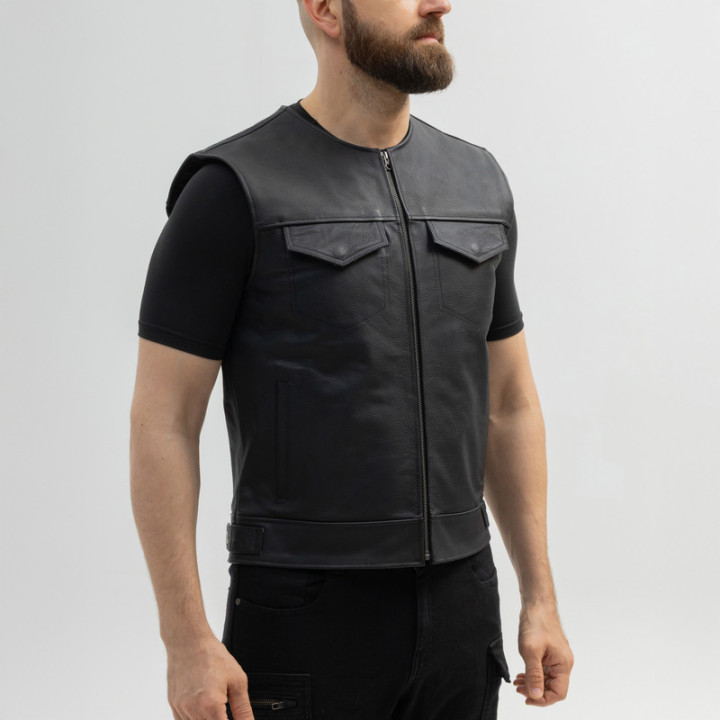 KAMIZELKA MOTOCYKLOWA SKÓRZANA BROGER BLADE BLACK
