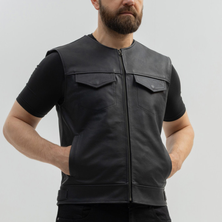 KAMIZELKA MOTOCYKLOWA SKÓRZANA BROGER BLADE BLACK