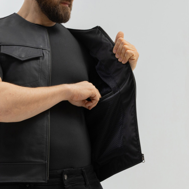 KAMIZELKA MOTOCYKLOWA SKÓRZANA BROGER BLADE BLACK
