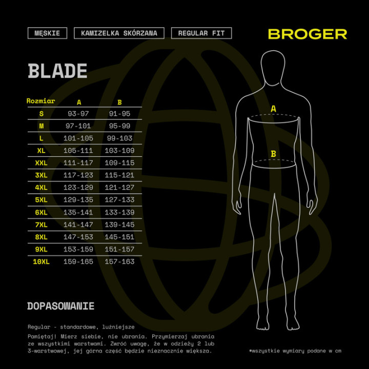 KAMIZELKA MOTOCYKLOWA SKÓRZANA BROGER BLADE BLACK