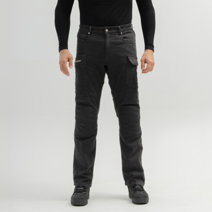 JEANSY MOTOCYKLOWE BROGER BRONX WASHED BLACK