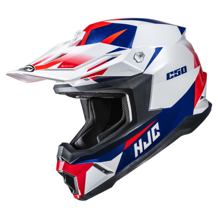 KASK MOTOCYKLOWY HJC C50 SLIDE WHITE BLUE