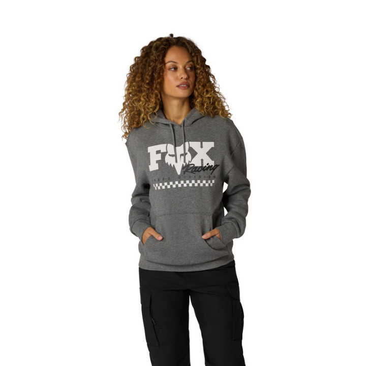 BLUZA Z KAPTUREM DAMSKA FOX CHECKER FLEECE PO HEATHER GRAPHITE