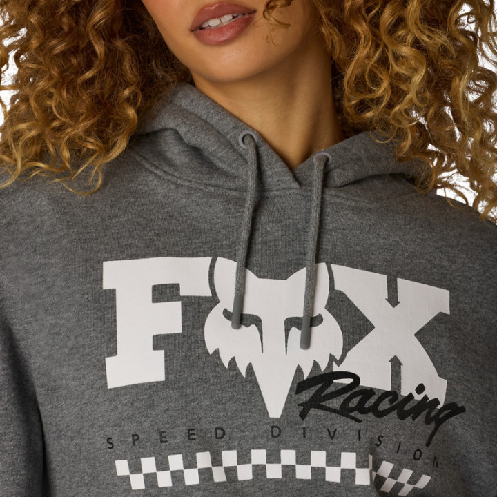 BLUZA Z KAPTUREM DAMSKA FOX CHECKER FLEECE PO HEATHER GRAPHITE