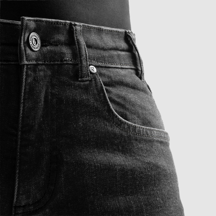 JEANSY MOTOCYKLOWE REBELHORN CLASSIC WASHED BLACK MONOLAYER