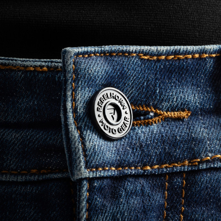 JEANSY MOTOCYKLOWE REBELHORN CLASSIC WASHED BLUE MONOLAYER