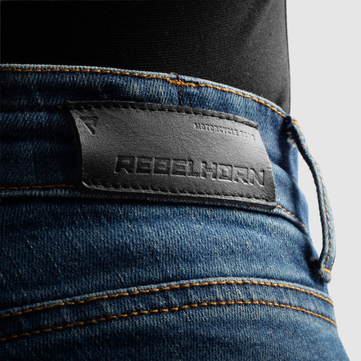 JEANSY MOTOCYKLOWE REBELHORN CLASSIC WASHED BLUE MONOLAYER