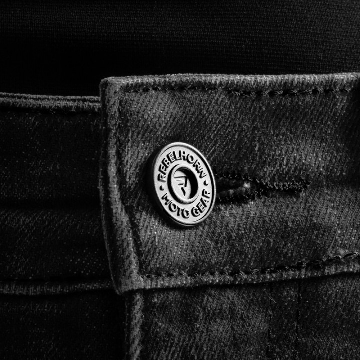JEANSY MOTOCYKLOWE DAMSKIE REBELHORN CLASSIC WASHED BLACK MONOLAYER