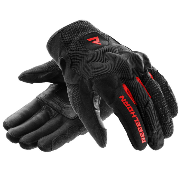 RĘKAWICE MOTOCYKLOWE REBELHORN CORE BLACK RED