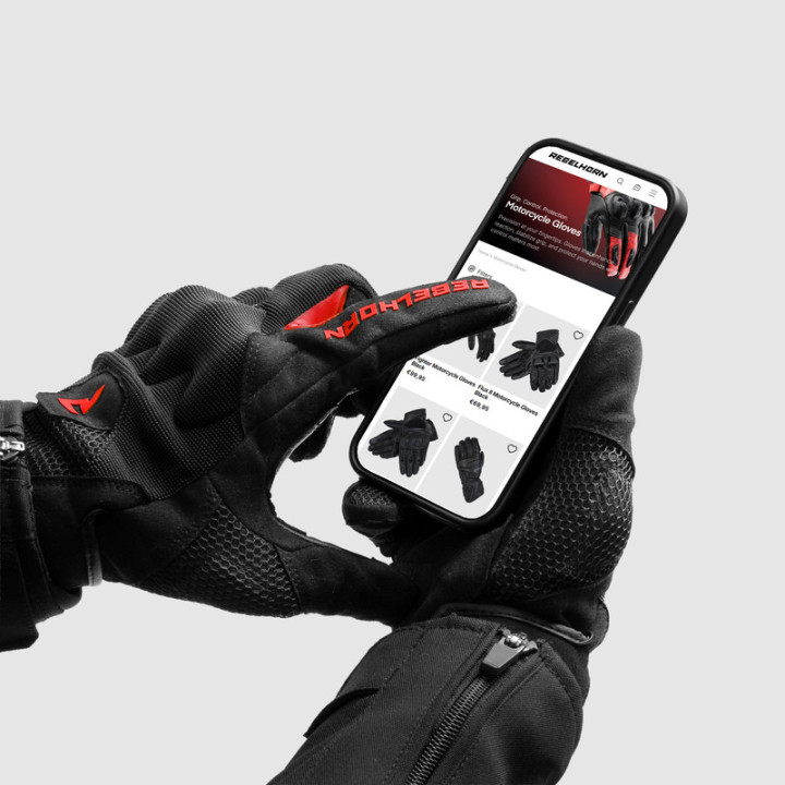 RĘKAWICE MOTOCYKLOWE REBELHORN CORE BLACK RED