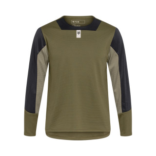 KOSZULKA ROWEROWA Z DŁUGIM RĘKAWEM JUNIOR FOX DEFEND OLIVE GREEN