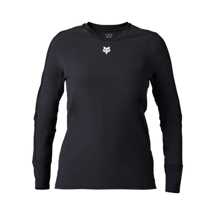 KOSZULKA ROWEROWA Z DŁUGIM RĘKAWEM DAMSKA FOX DEFEND THERMAL BLACK
