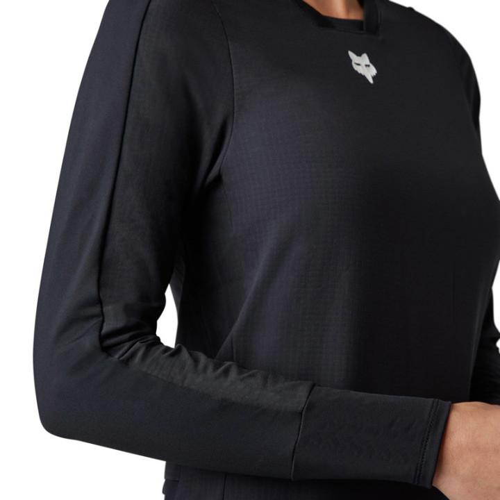 KOSZULKA ROWEROWA Z DŁUGIM RĘKAWEM DAMSKA FOX DEFEND THERMAL BLACK