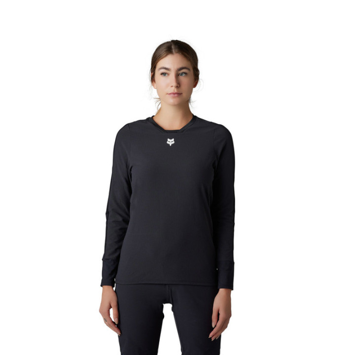 KOSZULKA ROWEROWA Z DŁUGIM RĘKAWEM DAMSKA FOX DEFEND THERMAL BLACK