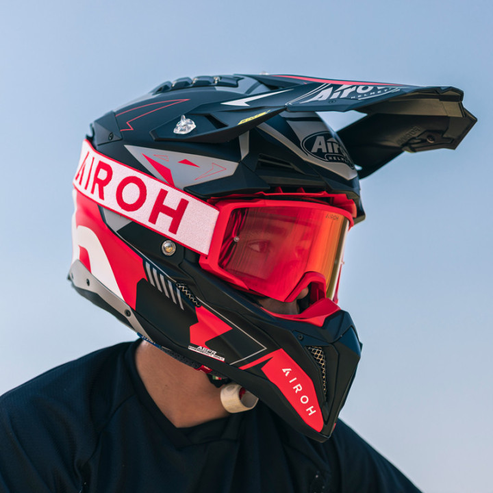 GOGLE AIROH BLAST XR1 RED MATT - SZYBA RED MIRRORED (1 SZYBA W ZESTAWIE)