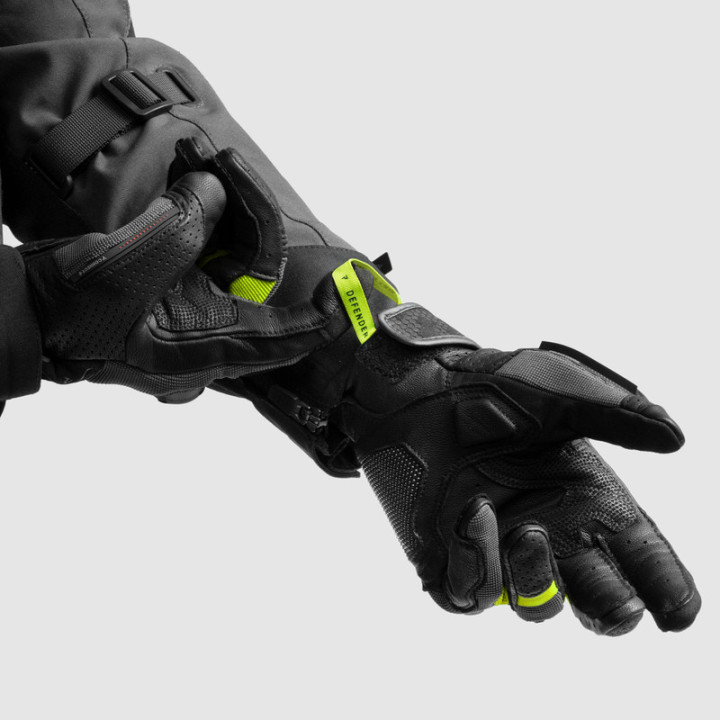 RĘKAWICE MOTOCYKLOWE REBELHORN DEFENDER BLACK GREY FLUO YELLOW