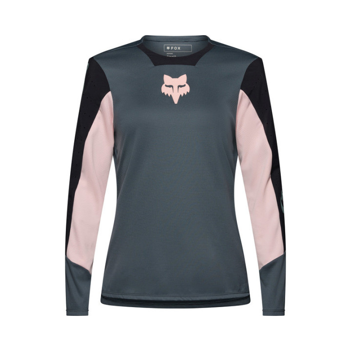 KOSZULKA ROWEROWA Z DŁUGIM RĘKAWEM DAMSKA FOX DEFEND CREATION DEEP COBALT