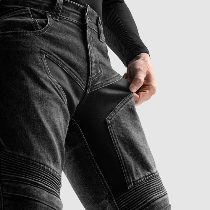 JEANSY MOTOCYKLOWE REBELHORN EAGLE 4 BLACK SLIM FIT