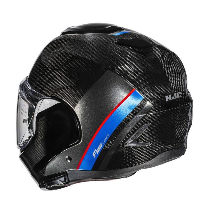 KASK MOTOCYKLOWY HJC F100 CARBON STAN BLACK BLUE