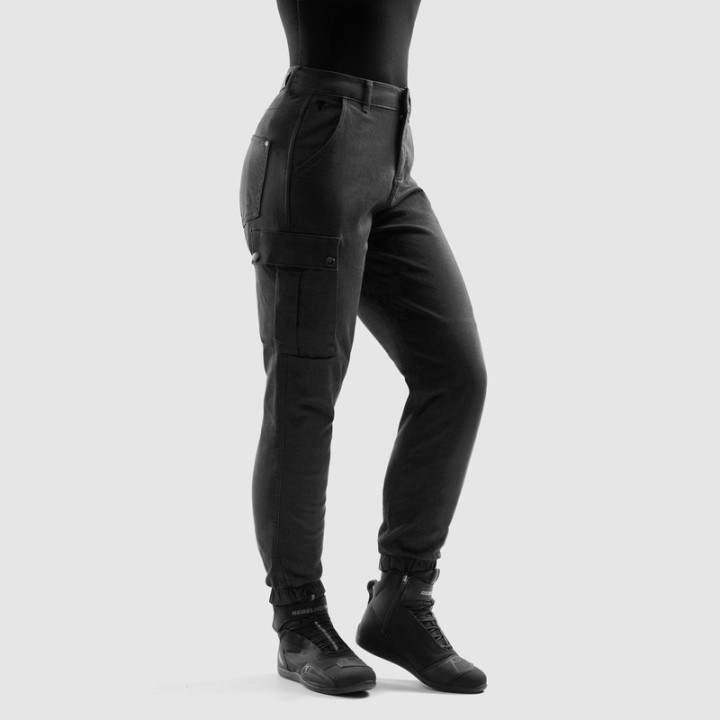 JEANSY MOTOCYKLOWE DAMSKIE REBELHORN FASTER BLACK