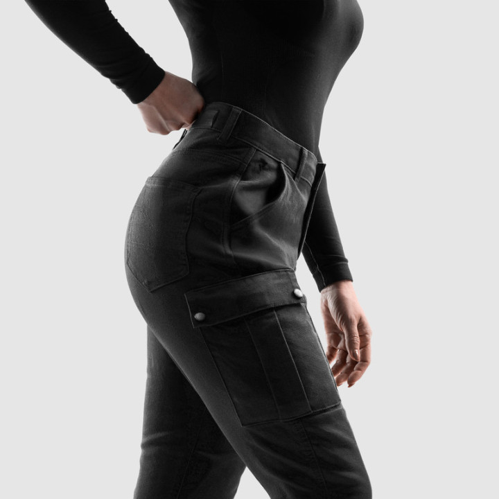 JEANSY MOTOCYKLOWE DAMSKIE REBELHORN FASTER BLACK