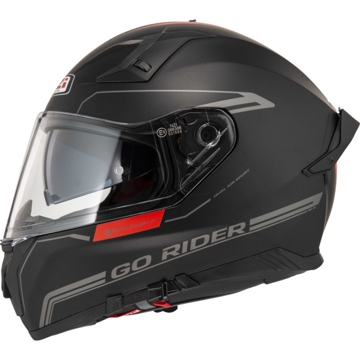 KASK MOTOCYKLOWY NZI GO RIDER STREAM DUO SOLID NOUVEAU BLACK RED MATT
