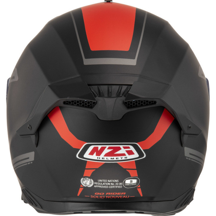 KASK MOTOCYKLOWY NZI GO RIDER STREAM DUO SOLID NOUVEAU BLACK RED MATT