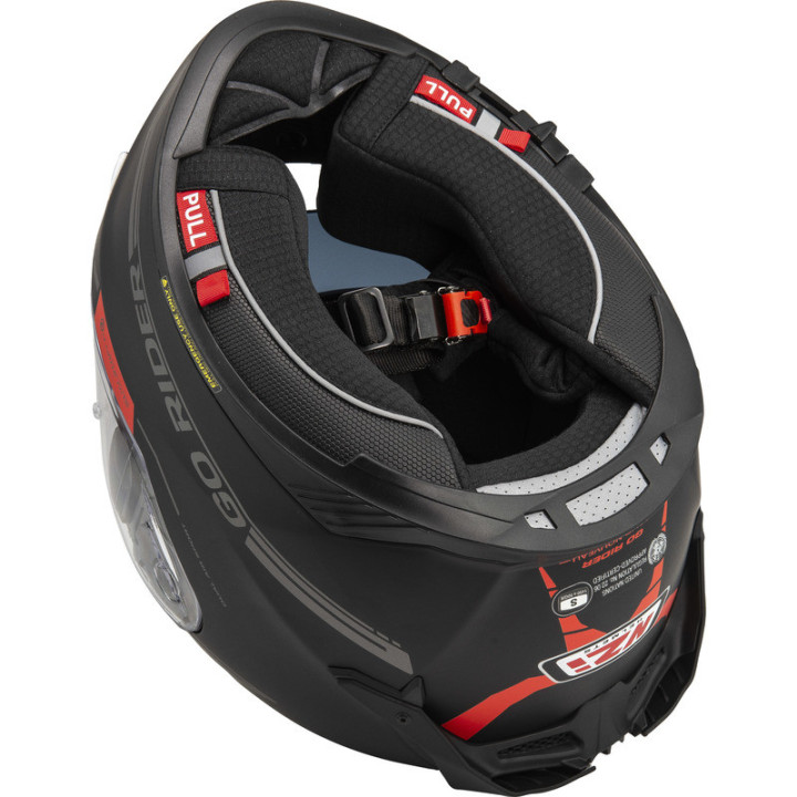 KASK MOTOCYKLOWY NZI GO RIDER STREAM DUO SOLID NOUVEAU BLACK RED MATT