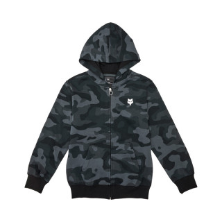BLUZA Z KAPTUREM NA ZAMEK JUNIOR FOX HEAD BLACK CAMO