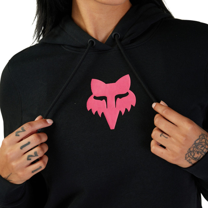 BLUZA Z KAPTUREM DAMSKA FOX HEAD BLACK PINK