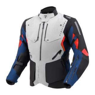 KURTKA MOTOCYKLOWA TEKSTYLNA REBELHORN HIKER 4 LIGHT GREY BLUE RED