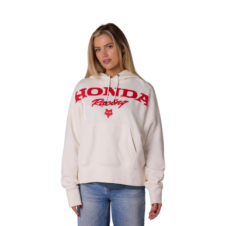 BLUZA Z KAPTUREM DAMSKA FOX HONDA FLEECE PO OFF WHITE