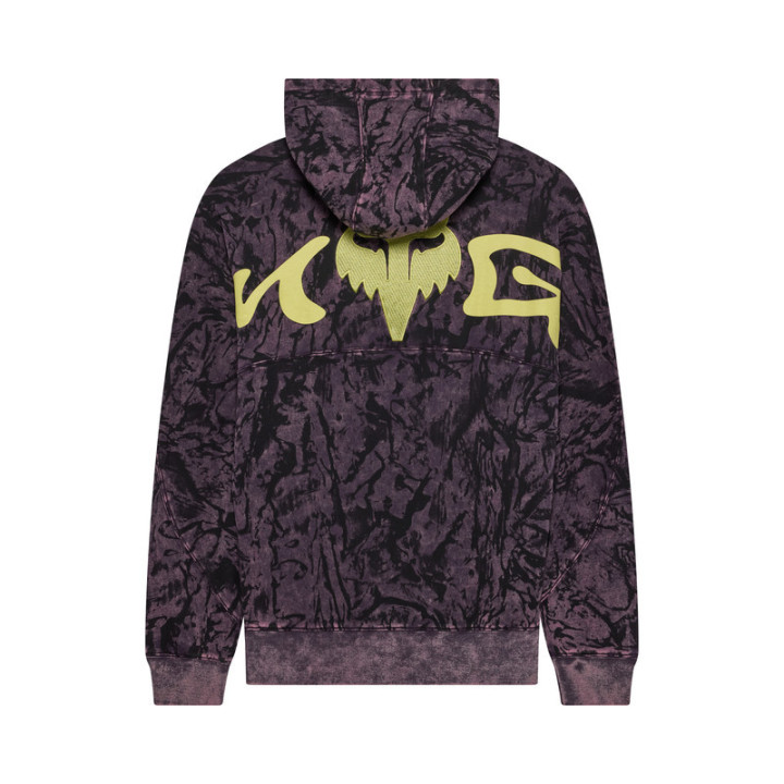 BLUZA Z KAPTUREM FOX IMAGE PRINT OVERSIZED FLEECE PO PLUM PERFECT L