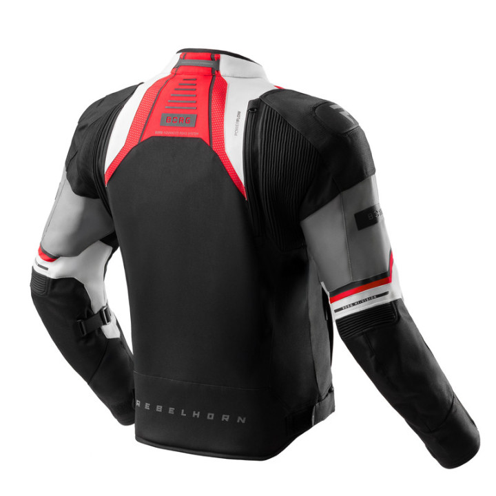 KURTKA MOTOCYKLOWA TEKSTYLNA REBELHORN BORG 2 BLACK GREY RED