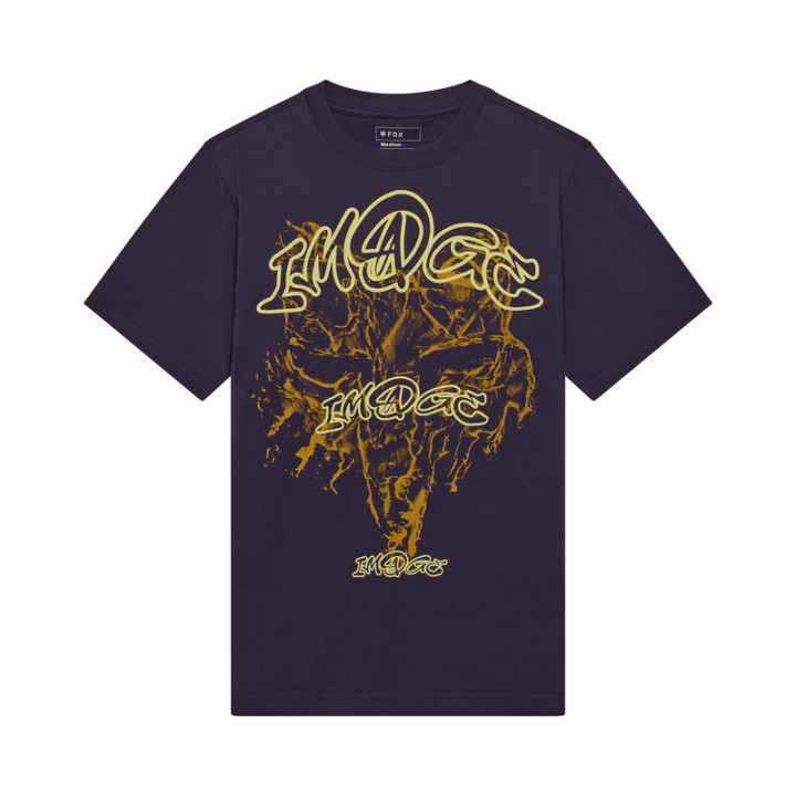T-SHIRT FOX IMAGE PRINT PLUM OVERSIZED PERFECT
